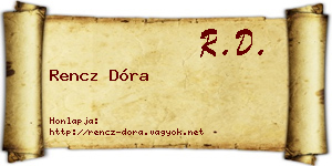 Rencz Dóra névjegykártya